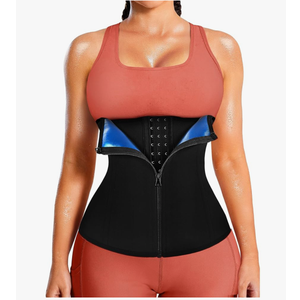LEINIDINA Womens Waist Trainer Corset with Zipper Sweat Waist Trimmer for Women Workout Belt Corset Shapewear, Size M