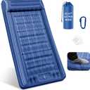 32.68" Extra Wide Sleeping Pad for Camping, Camping Mattress with Pillow, Inflatable Sleeping Pads with Built-in Foot Pump, 5.11" Thickened Sleeping Mat for Backpacking Hiking Tent (Blue)