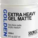 Extra Heavy Gel Matte by GOLDEN, 8 fl. oz. Jar, Professional Acrylic Gel Medium, Semi-Transparent (Clear)