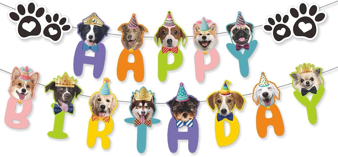 Dog Birthday Banner Dog Themed Birthday Party Supplies Dog Birthday Decoration for Birthday Party Baby Shower