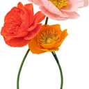 16" 3D Paper Flower Decoration for Wall, Giant Paper Flowers, Large Handcrafted Paper Flowers (Orange Red/Orange Yellow/Pink, Set of 3)