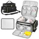 Breast Pump Bag Compatible with Spectra S1 and S2 with Insulated Compartment,Breast Pump Storage Bag with Waterproof Mat for Pumping Essentials,Black,Bag Only