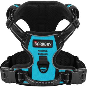 BARKBAY No Pull Pet Harness Dog Harness Adjustable Outdoor Pet Vest 3M Reflective Oxford Material Vest for blue Dogs Easy Control for Small Medium Large Dogs (XL)
