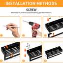 Paper Towel Holder Wall Mount for Kitchen, Paper Towel Holder with Shelf for Bathroom, RV Paper Towel Rack, Spice Rack with 2 Hooks,Matte Black