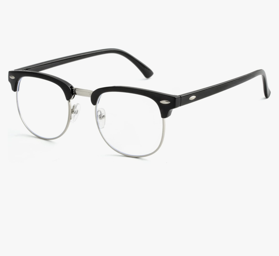 Blue Light Blocking Glasses for Women Men Classic Semi Rimless Fake Nerd Anti Blue Ray Computer Eyeglasses