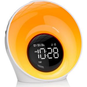 Wake Up Light Sunrise Alarm Clock, White Noise Sleep Sound Machine with 30 Soothing Sounds, Night Lights, Dual Alarms, Snooze, Timer, Bedside Lamp, Christmas Gift for Women, Kids, Heavy Sleepers (Large)