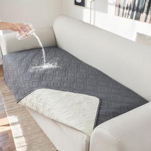 Genina 100% Waterproof Couch Cover for 3 Cushion Couch Sofa Cover for Dogs, Anti-Slip Sofa Covers Washable Couch Covers for Sectional Sofa L Shape Couch Protector, 1 Piece (Dark Gray, Sofa Large)