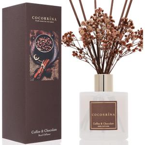 Cocorrna Reed Diffuser Sets - Coffee & Chocolate Scented Diffuser with Sticks Home Fragrance Reed Diffuser for Bathroom Shelf Decor