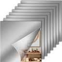 2 x 8 Pcs Flexible Mirror Reflective StickersNon Glass Safety Reflective Mirror, 12 x 12 in Self Adhesive Square Cuttable Acrylic Film Mirror for DIY Craft Home Wall Decoration