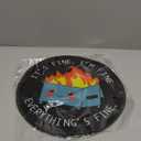 Dumpster on Fire Round Mouse Pad 8.6 x 8.6 Inch, Cute Funny Mousepad for Laptop Gaming, Stitched Edge Non-Slip Rubber Base, Home Office Decor Desk Accessories, It's Fine I`m Fine Everything is Fine