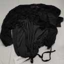 CSDAJIO 2 Piece Outfits for Women Floral Lace Open Front Tie Up Long Sleeve Crop Top Blouse Shirt and Mini Skirt Set (X-Large, Black)