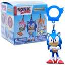 Just Toys LLC Sonic The Hedgehog Backpack Hangers – Series 5 Collectible Keychain with Blind Box Random Surprise (Sonic, Tails, Amy, Knuckles & Glow‑in‑The‑Dark Super Sonic)