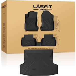 LASFIT Floor Mats & Cargo Mat Fits for Subaru WRX 2026 2025 2024 2023 2022, All Weather TPE Custom Fit Easy Clean Durable No-Curling Floor Liners for WRX 2022-2026 Car Mats & Trunk Mats, Black