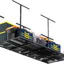 3 x 8FT Overhead Garage Storage Rack, Adjustable Ceiling Storage Racks, Garage Shelving Heavy Duty Storage Organizer System, 600lbs Weight Capacity (Black)