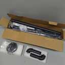 Refrze Curtain Rods for Windows 66 to 120 Inch, 1" Black Industrial Wrap Around, Adjustable Heavy Duty Blackout Curtain Rods for Ceiling, Bedroom, Outdoor Patio