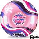 Inflatable Snow Tubes for Adults & Kids - Heavy Duty Winter Snow Sleds with 2 Handles, Pull Ropes & Quick Air Release Valves for Snow Tubing, Sledding & Winter Sports