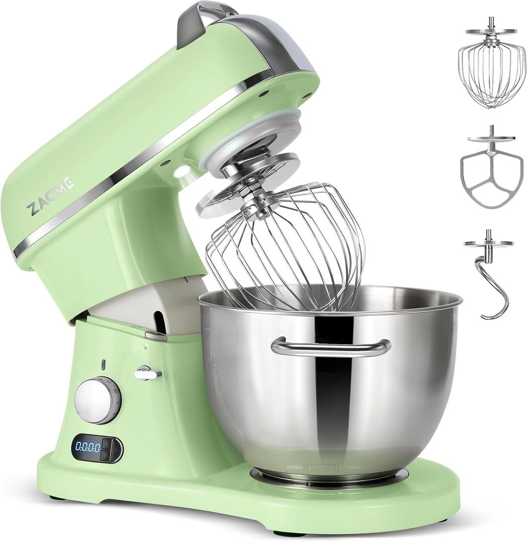 ZACME 8.4QT Commercial Stand Mixer 800W with Aluminum Die Casting Meets the Standard of NSF/ANSI 8-2023, Mixers Kitchen Electric Stand Mixer with Stainless Steel 8L Bowl, Dough Hook, Whisk and Beater