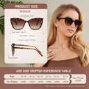 Bifocal Reading Sunglasses for Women Oversized Cat eye Fashion Sun Reader Spring Hinge Eyewear UV Protection PT2001C