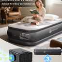 JUITOY Twin Air Mattress with Built in Pump, 18" Upgraded One-Touch Inflatable Airbed for Home, Camping Guests, Portable Blow Up Mattress, 440lbs Capacity