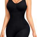 Nebility Women's Shapewear Bodysuit Tummy Control Body Suit Built in Bra | Tank Camisole, Seamless Mid Thigh Body Shaper