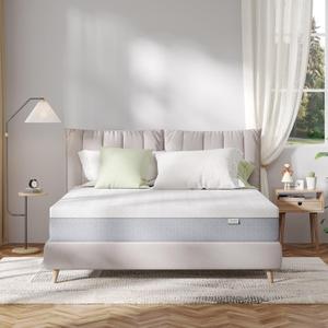 Novilla Queen Mattress, 10 Inch Gel Memory Foam Queen Size Mattress for Cool Night & Pressure Relief, Medium Plush Bed Mattresses, Bliss (Grey)
