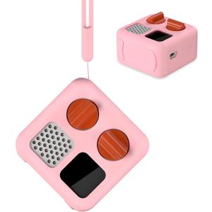 PROfezzion Silicone Case for Yoto Mini Player, Yoto Mini Jacket with Wrist Lanyard Protective Sleeve Case for Kids Mini Audio Device Anti-Slip Silicone Skin Cover - Pink