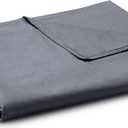 YnM Exclusive Cotton Duvet Cover for Weighted Blankets with 16 Strings (Dark Grey, 48"x72")