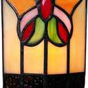 HUIMEIJU Colored Glass Butterfly Pattern Small Night Light, Tiffany Glass Night Light (Pink)