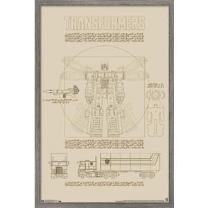Trends International Hasbro Transformers - Sketch Wall Poster, 22.375" x 34", Barnwood Framed Version
