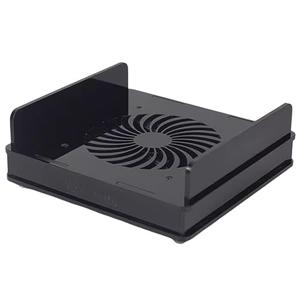 Mac mini Mount,Mini Cooling Fan Design,Super Strong Wind Modification Chassis,Equipped with a 5.5 Inches Silent Fan for Heat Sink,USB Power Supply(Black)