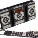 Montana West  Wrangler Wristlet Western Wallet Boho Aztec Credit Card Holder for Women (2203A Black)