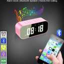 AFK Alarm Clock with Bluetooth Speaker for Bedroom,Small Digital Clock with Dual Alarms,Snooze,Mirror LED Display for Girls,Adults.