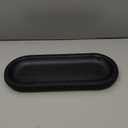 Wooden Farmhouse Decorative Tray, 12in Rustic Beaded Tray for Living Room Decor, Kitchen Table Dcor, Oval Coffee Table Serving Tray (Black)