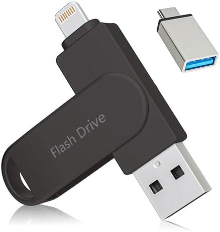 Apple MFi Certified Flash Drive 512GB, Photo Stick for iPhone Memory Stick for Photo/Video Backup Stick, High-Speed USB Thumb Drive for iPhone Storage Compatible for iPhone/iPad/Android/PC (Gunmetal)