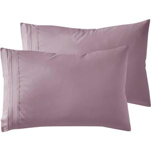 Nestl Dusty Purple King Pillow Cases - Soft King Size, 1800 Brushed Microfiber, Envelope Closure, Set of 2, 20x40 Inches