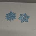 Kipokalor Turquoise plastic Snowflake Ornaments 24pcs tiny Sparkling Iridescent Glitter Snowflake Ornaments on String Hanger for Decorating,Chirstmass tree,Crafting and Embellishing (3inch, Turquoise)