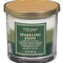 Tuscany Candle sparkling Snow: Juicy Pomegranate & Enchanted Jasmine Scented Halloween Candle, 14 oz