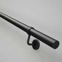 ROTHLEY 6.6 FT Industrial Handrails for Indoor Stairs: Modern Staircase Handrails Wall Mount Stair Handrail 1.6" Round Sturdy Pipe Hand Railings for Steps Matt Black Powder Coat Stairway Railing (6.6FT)