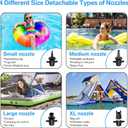 Electric Air Pump for Inflatable Tumbling Track Mat with 4 Nozzles, AC 110-120V Quick-Fill Inflator, Air Pump for Gymnastics/Flooring/Tumbling/Yoga/Taekwondo/Exercise Gym Fitness Mat