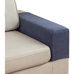 Couch Sofa Arm Chair Covers Set of 2 Polyester Stretch Arm Rest Covers for Sofa Recliner Chair Arm Covers Protectors with Twist Pins (Gray Blue,M)