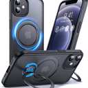 Anqrp 360 All-in-ONE Stand Case for iPhone 12/12 Pro Case with Rotatable Magnetic Kickstand Ring Holder, Compatible with MagSafe, MIL-Grade Shockproof iPhone 12/12 Pro Phone Cover, Black