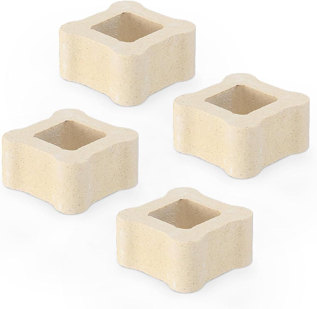 Nuanchu 4 Pack Kiln Post High Alumina Kiln Posts Square Ceramic Shelf Supports for High Temperature Kilns Sturdy Firing Posts (0.5 x 1 Inch)