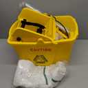 35Qt Commercial Mop Bucket with Side Wringer,Including 1* Commercial Loop-end Mop and 1* Mop Head Replacement