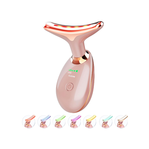 Light Based Face-Neck-Massager - 7 Color Portable Facial Massager for Skin Care, Rose Gold