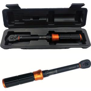 1/4" Drive Click Torque Wrench Set, 3.7-18.5 Ft-lbs / 5-25 Nm, Chrome Vanadium Steel, Adjustable Tool for Bicycle & Motorcycle Maintenance, Bicycle Tool