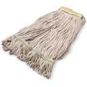 SPARTA Flo-Pac Acrylic Mop Head, Loop-Ended, Narrow Band with 1" Yellow Band for Organized Cleaning, Small, Natural