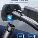 Tesla to J1772 Charging Adapter (Max 80A, 240V), NACS to J1772 Adapter, J1772 EVs Adapter, Compatible with Tesla Wall Connector/Destination/Mobile Charger (for J1772 EVs Only) Silver