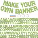 BEISHIDA 116 PCS A-Z DIY Letter Banner Kit Make Your Own Banner Including 111 Letters and Numbers 3 Rope and 2 Threading Device,Customized for Birthday Graduation Wedding Decor Glitter Grass Green