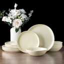 AmorArc Ceramic Dinnerware Sets,Handmade Reactive Glaze Stoneware Plates and Bowls Sets,Highly Scratch Resistant | Dishwasher & Microwave Safe Dishes Set,Service for 8 (24pc)