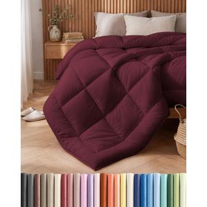 Cal King Size, Burgundy Alternative Down Comforter - Warm, Lightweight & Breathable Hotel Quality Bedding for Men, Women, Kids & Teens - All Season Oversized Cooling Microfiber Duvet Insert Comforter, California King